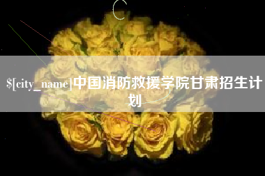 怒江中国消防救援学院甘肃招生计划