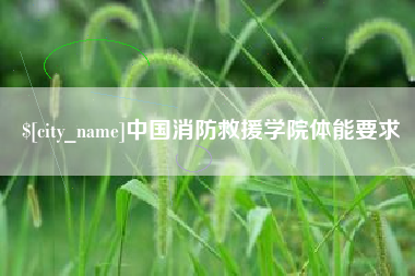 怒江中国消防救援学院体能要求