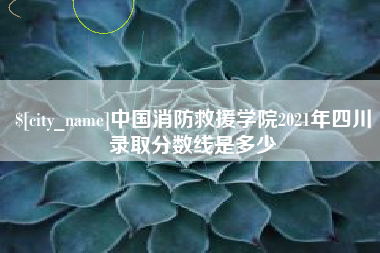 怒江中国消防救援学院2021年四川录取分数线是多少