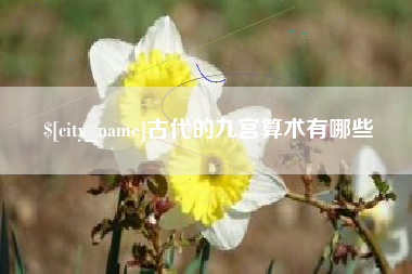 怒江古代的九宫算术有哪些