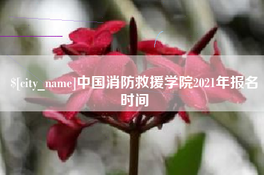 怒江中国消防救援学院2021年报名时间
