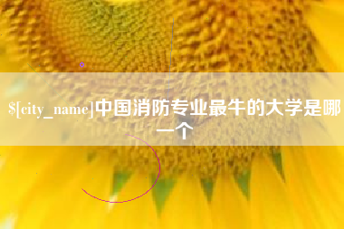 怒江中国消防专业最牛的大学是哪一个