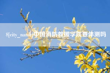 怒江中国消防救援学院要体测吗