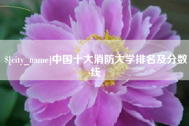 怒江中国十大消防大学排名及分数线