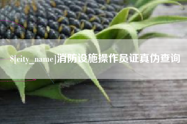 怒江消防设施操作员证真伪查询