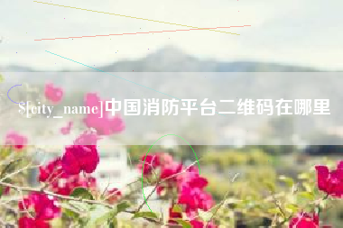 怒江中国消防平台二维码在哪里