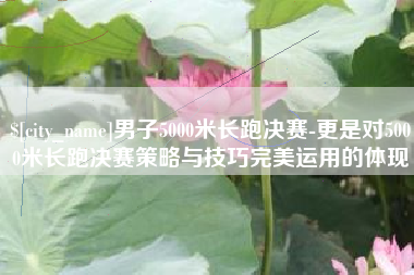 怒江男子5000米长跑决赛-更是对5000米长跑决赛策略与技巧完美运用的体现