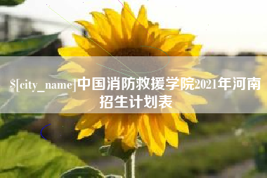 怒江中国消防救援学院2021年河南招生计划表