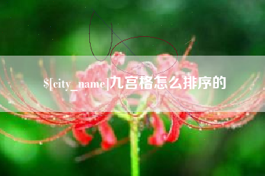 怒江九宫格怎么排序的