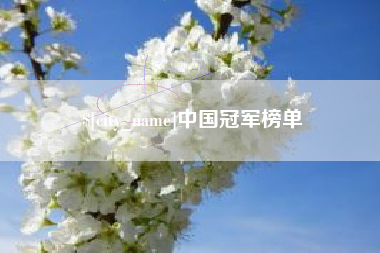 怒江中国冠军榜单