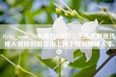 怒江60米接力赛技巧-下压式则是传棒人将棒的前部由上向下传到接棒人手中