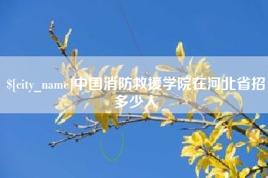 怒江中国消防救援学院在河北省招多少人
